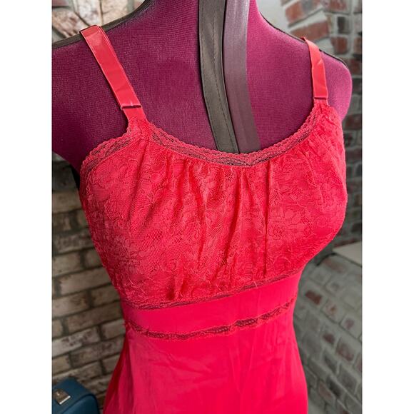 slip dress full slip red 1950s - Picture 5 of 11